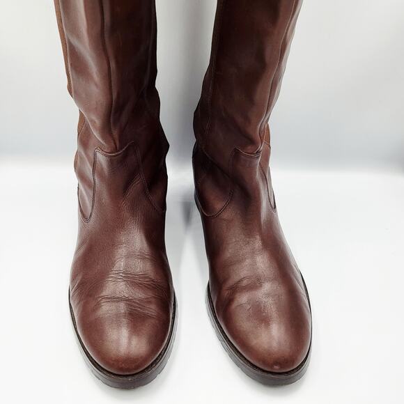 Donald J Pliner Buriel3 Chocolate Brown Leather Tall Riding Boots Women's Size 7 - Picture 7 of 12